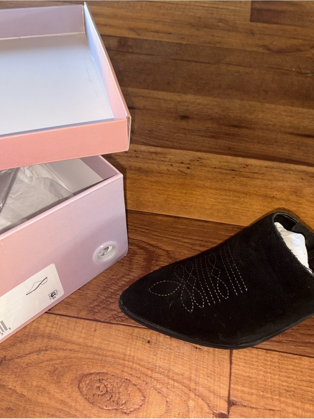 Nib Lisa Vicky women’s black suede pointed toe mules size 7.5